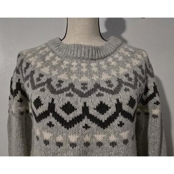 WOMEN'S J.CREW WOOL BLEND FAIR ISLE NORDIC SWEATER PULLOVER SZ SMALL - Picture 5 of 7
